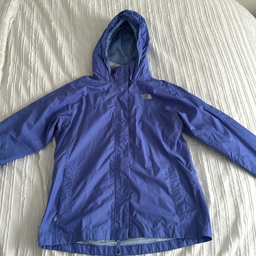 THE NORTH FACE GIRLS RESOLVE REFLECTIVE STELLAR BLUE RAIN JACKET SIZE GIRLS XL